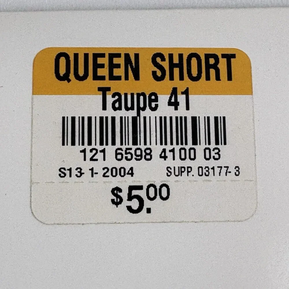 VTG JCPenney Sheer Caress Sheerest Support Pantyhose Queen Short Taupe NOS NIP